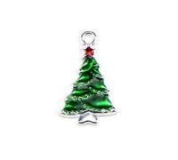 PATKAW Alloy Pendant Charm Set Christmas Tree and Bow Bell Shapes 20pcs Featuring Stylish Classical Design for DIY Christmas Jewelry Making for Necklace and Bracelet Crafting