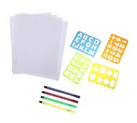 PATKAW Alphabet Stencils Ruler Educational Rulers Plastic Wear-Resistant Washable for Learning Letters and Numbers, Students Gift