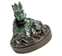 PATKAW Backflow Incense Holder Ceramic Dragon Incense Burner Green Ceramic Backflow Design for Yoga and Study