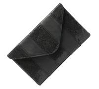 PATKAW Black Sequin Envelope Clutch Bag Evening Pouch with Stripe Detail Pu Leather Handbag for Women Suitable for Parties and Formal Events