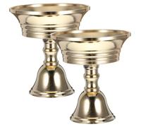 PATKAW Brass Oil Lamp Holders 2 Pieces Copper Candle Sticks for Buddhist Temples Meditation and Home Decor 2.76X2.56X2.56In