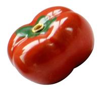 PATKAW Ceramic Incense Stick Holder Tomato Shape with Flat Bottom and Comfortable Hand Feeling, for Yoga and Spa, Red Cone Incense Burner Adorn for Home Decor