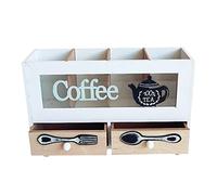 PATKAW Coffee Storage Box Portable and Easy to Use with Synthetic Material Double-Layer in Retro Nordic Style Desktop Coffee Container for Kitchen