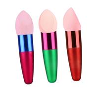 PATKAW Cosmetic Sponge Brush with Angled Water Drop Shape Red for Wet or Dry Use 3pcs for Foundation Blending Powder Application Makeup Puff Brush Makeup Tool Random Color