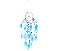 PATKAW Creative Blue Dream Catcher Wall Hanging with Plume and Ribbon, Comfortable to The Touch, Home Decor for Rooms and Family Spaces
