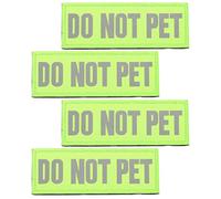 PATKAW Decorative Labels 4Pcs Service Dog Patch Reflective Dog Vest Patch Removable Do Not Pet Sticker Nylon Puppy Harness Decal for Vest Harnesses Collars Leash Green Sticker Labels