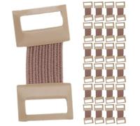 PATKAW Elastic Clips for Compression and Fixation 25pcs with Light Brown Stretch Metal Hooks Crepe Fasteners