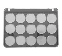 PATKAW Empty Acrylic Women 15 with Eyeshadow for Magnetic Palette Round Grids, Portable Lightweight and Iron Makeup Case for Travel Use