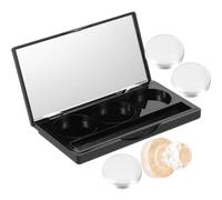PATKAW Empty Eyeshadow Palette Makeup Case with Mirror, Black DIY Eyeshadow Container Made of Ps and Glass, Lightweight and Stable for Cosmetics Storage, and Portable for Your Bag
