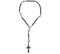 PATKAW Fashion Wooden Beaded Cross Necklace for Women with Stable Rope Chain, Chic and Simple Design, for Travel and Dating Accessories