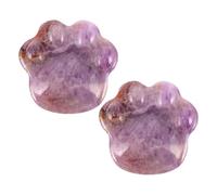PATKAW Figurines Decorative Ornaments Crystal 2pcs Amethyst Cat Paw Hand-carved and Present Unique Cute Cat Crystal Figurine for Bookshelf Display for Friends and Family