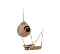 PATKAW Gecko Den with Ladder Nesting Home Hide Texture Provide Food Husk Hide Cave Habitat with Hanging Loop for Crested Reptiles Amphibians Small Animals