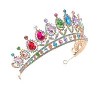 PATKAW Glass Crystal Bride Headpiece with Handembedded Design, Lightweight Alloy and Glass Tiaras for Weddings and Halloween Cosplay, Versatile Use Bridal Crown for Women