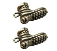 PATKAW Handmade Mini Bag Charm Brass 2pcs Keychain Pendant High Heel Boots