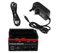 PATKAW Hard Drive Docking Station Hub Multifunctional and File Interactive Backup Two-disk with USB Ide , Plastic Hard Disk Base Featuring Tool-free Assembly for Computer Accessories