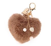 PATKAW Heart Shape Key Chain Heart Pendant Creative Plush Alloy Wood Small Size Key Chain Decoration Romantic Gift for Families Special Occasions Christmas New Year