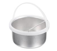 PATKAW High Efficient Aluminium Wax Melting Pot with Handle Reliable Silver Wax Warmer Inner Pot Replacement Accessory