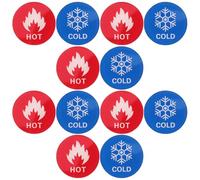 PATKAW Hot Cold Water Heater Labels Acrylic Self-Adhesive 6 Pairs for Bathroom Shower and Water Dispenser Use