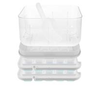 PATKAW Ice Cube Tray Large Capacity Multipurpose 2-Layer Silicone with Cone Design Lid and Shovel, Food-Grade Ice Cube Mold Sturdy and Not Easy to Break for Freezer Storage for Home