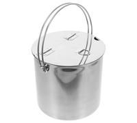 PATKAW Ice Storage Bucket Portable Large Capacity Stainless Steel Bucket with Handle and Lid Multi-function for Family Gatherings and Camping Trips