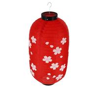 PATKAW Japanese Style Silk Lantern with Cherry Blossoms Design, Easy to Hang Red Hanging Lantern for Party Decoration and Outdoor Use, Chic and Delicate Japanese Garden Ornament