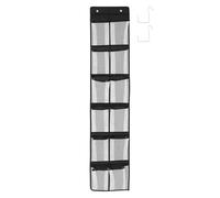 PATKAW Jewelry Hanging Organizer Bag, Dustproof Black Mesh Storage with 12 Pockets, Suitable for Travel and Home Use, Keeps Jewelry Tangle-Free