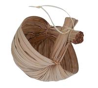 PATKAW Khaki Palm Leaf Bowl for Cake and Ice Cream, Synthetic Material Dessert Container Storage Holder, Simple Southeast Asian Style, Creative and Practical Kitchen Fruit Tray