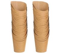 PATKAW Kraft Paper Snack Boxes Potato Cup for Party and Celebrations 100pcs Easy to Use and Quick Folding and French Fries Serving Containers with Wide Open and Narrow Bottom Design
