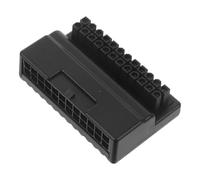 PATKAW Mainboard Power Supply Adapter, Motherboard Power Adapter, Atx 24pin 90 Degree Angled Connector, Copper Abs, Black, for Atx Mainboards, DIY Assembly, PC Case, PC Builders
