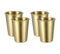 PATKAW Metal Drinking Cups 4Pcs Set 500Ml Stainless Steel Single-Layer Tumblers for Whiskey, Vodka, Cocktails and More