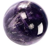 PATKAW Natural Amethyst Decorative Crystal Ball Adornment for Home and Office with Hand Exercise Function, Purple Sphere Ornament Suitable for Nightstands and Rehabilitation Use