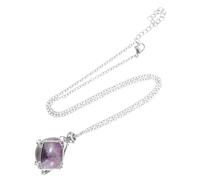 PATKAW Natural Stone Necklace with Hollow-out Metal Crystal Holder, Adjustable Golden Pendant Chain, Simple and Elegant Long Necklace for Women, for Unique Crafts and Crystal Display