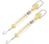 PATKAW Newton Force Spring Scales for Physics Demonstrations and Field Applications 2pcs with Dual Scale and Cylinder Design, Plastic Hanging Tube Spring Balance Random Color