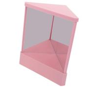 PATKAW Non-reversing Makeup Mirror True Image Reflection, Pink 9x8 Inch Acrylic Tabletop Vanity Mirror for Makeup Routine and Home Decor, No Glare Interference, Plastic Frame