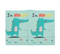PATKAW Passport Cover with Dinosaur Pattern PU Material Travel Card Holder RFID Blocking Organizer for Family Travel