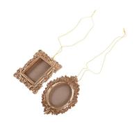 PATKAW Picture Shapes in Frames with 2pcs Mini Vintage Resin Golden Oval and Rectangular Space-saving Design Elegant Retro Style, for Living Room Or Wedding Display