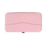 PATKAW Portable Eyelash Tweezers Holder Case with Multiple Compartments and Metal Clasp, Elegant Pink Pu Storage Pouch for Home and Salon Use, Sl esign and Soft Touch