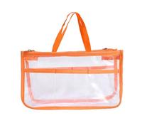 PATKAW Portable Waterproof Eva Cosmetic Organizer Bag with Convenient Zipper Design, Travel Makeup Pouch Suitable for Car and Business Trip, Orange Toiletry Storage Case