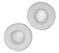 PATKAW Replacement Headphone Pads 1 Pair White round Protein Leather Earpads 80mm for Universal Headset Cushions to Replace Old or Broken Ear Covers and Maintain Sound Quality