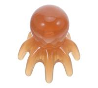PATKAW Resin Octopus Head Massage Comb Large Scalp Massager with Gua Sha Scraping Tool for Hair Care Relaxation and Acupoint Stimulation Light Brown