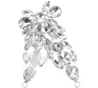 PATKAW Rhinestone Applique Patches Decor Glass Silver Sew on Water Drop Shape Beautiful Fashionable Embellishment for Headwear Bag Birthday Party