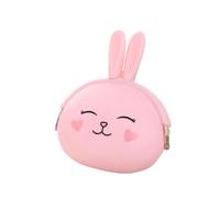 PATKAW Silicone Bunny Coin Purse Pink Waterproof Portable Cartoon Wallet for Work Out Small Change Money Bag