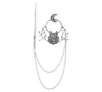 PATKAW Silver Alloy Wolf Head Hair Pin Clip with Moon Shape Decorative Gentle on Hair for Women for Festive Occasions and Gatherings
