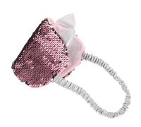 PATKAW Soft Pink Sequin Sleep Mask and Ladies, Light Blocking and Stylish Eye Cover with Adjustable Strap, for Travel and Naps, Comfortable Cloth Material