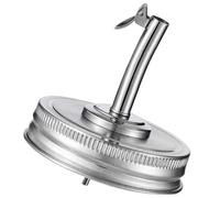 PATKAW Stainless Steel Jar Pour Spout Lid Silicone Sealing Ring Silver Compatible with Mason Jars Sealing Effect Kitchen Storage Oil Syrups