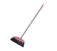 PATKAW Stainless Steel Long Handle Broom with Dense Bristles Small Size Plastic Handle Home Cleaning Device for Indoor and Driveways Sweeping Style