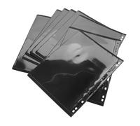 PATKAW Stamp Album Sheets 10Pcs Black Background 9-Hole Loose-Leaf Pages for Stamp and Banknote Collectors Storage