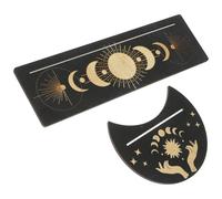 PATKAW Tarot Card Holder Stand Easy to Store and Create Mysterious Atmosphere 2pcs Wooden with Moon and Rectangular Shapes for Bedroom and Meditation Activities