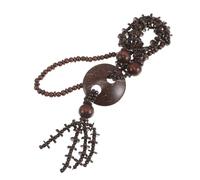 PATKAW Vintage Boho Handmade Beaded Necklace with Coconut Shell and Tassel, European Retro Design round Pendant for Women, for Everyday Wear and Evening Gown Accessories