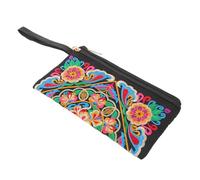 PATKAW Vintage Ethnic Pattern Embroidered Clutch Bag, Floral Evening Purse with Zipper for Boho Style and Special Occasions